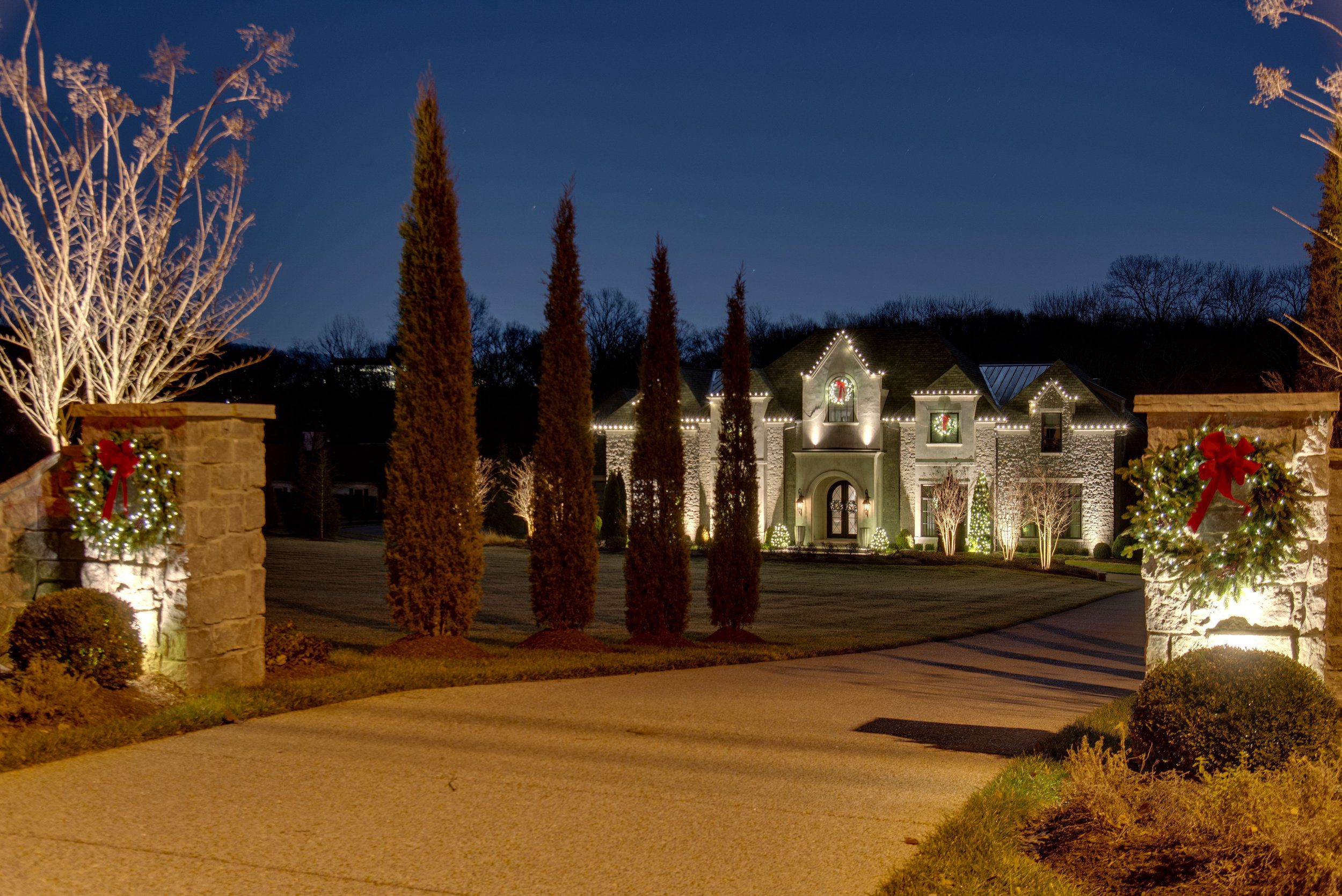 Touch Of Color Christmas light display by Red Nose Lites, Nashville TN